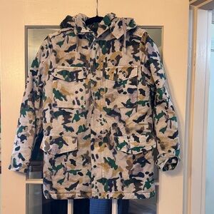 Zadig & Voltaire Green Camouflage Jacket with faux fur lining.